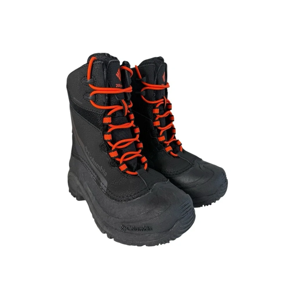 Columbia Youth Bugaboot Plus IV Omni-Heat Boot- Black/orange Boys Size 1Y NO BOX